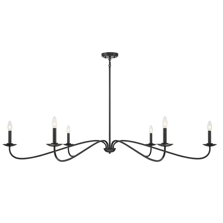 Trade Winds Valerie 6-Light Chandelier in Matte Black