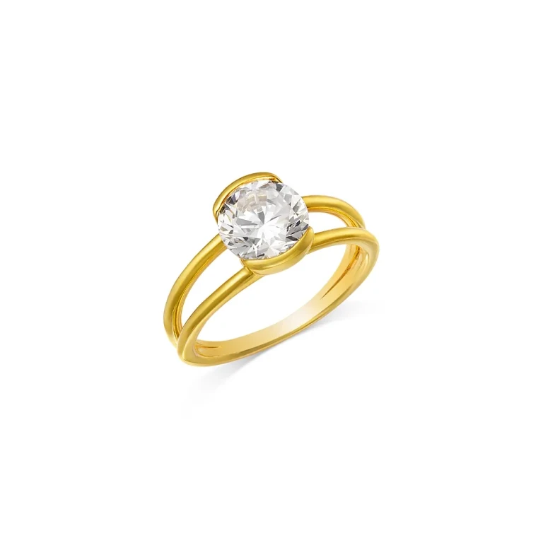 Certified Lab Grown Diamond Split Shank Engagement Ring in 14K Yellow Gold, 2.0 tcw