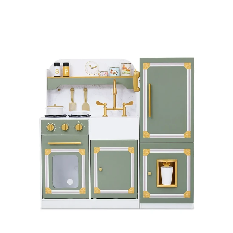 Teamson Kids Versailles Deluxe Classic Play Kitchen Olive Green - Ages 3-7