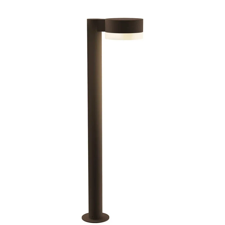 REALS 28" Frosted White LED Bollard in Textured Bronze