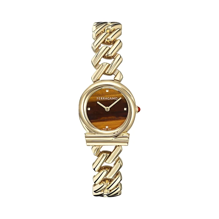 Ferragamo Gancini Twisted Chain Bracelet Watch, 28mm