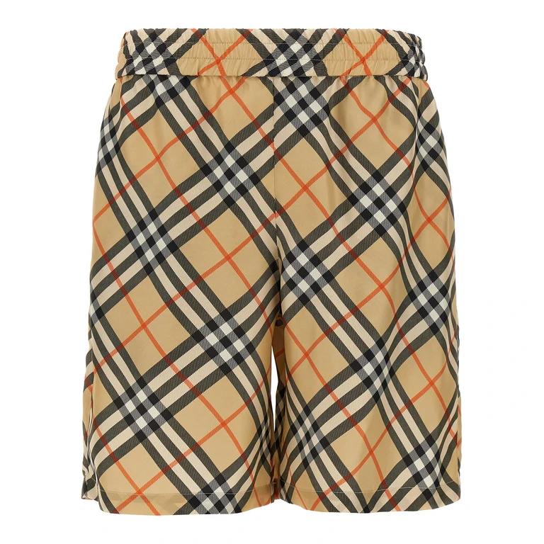 Burberry Check Silk Bermuda Shorts