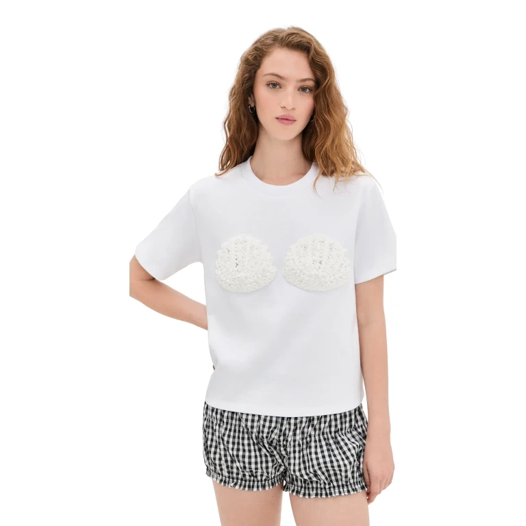 English Factory Pearl Seashell T-Shirt White XS