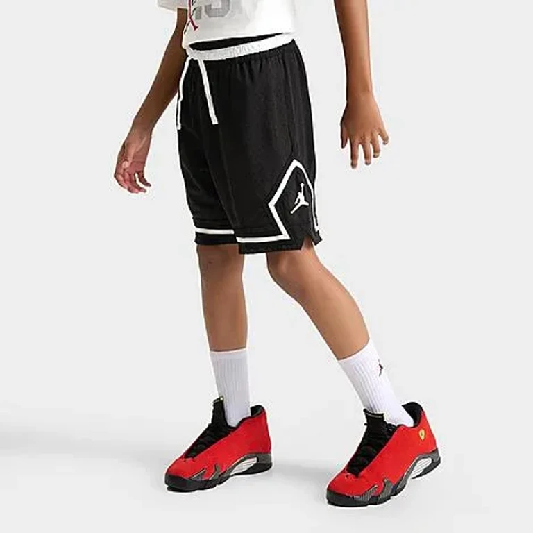 Jordan Big Kids Dri-FIT Diamond Mesh Basketball Shorts in Black Size: Small