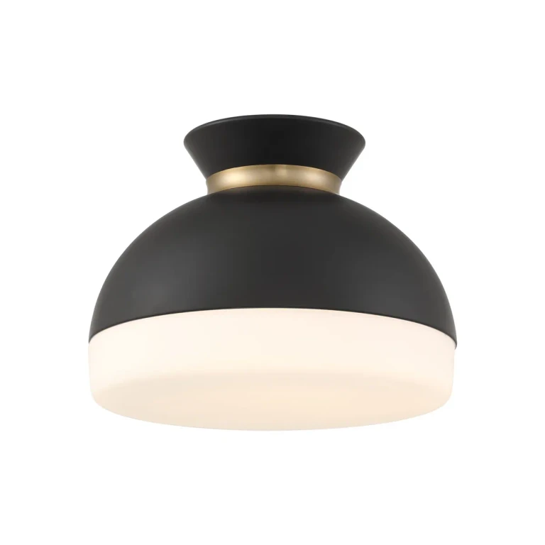 Matte Black + Vibrant Gold Flush Mount from the Gidget Collection