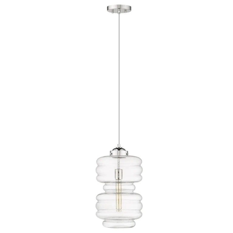 Polished Nickel One Light Mini Pendant from the Ballina Collection