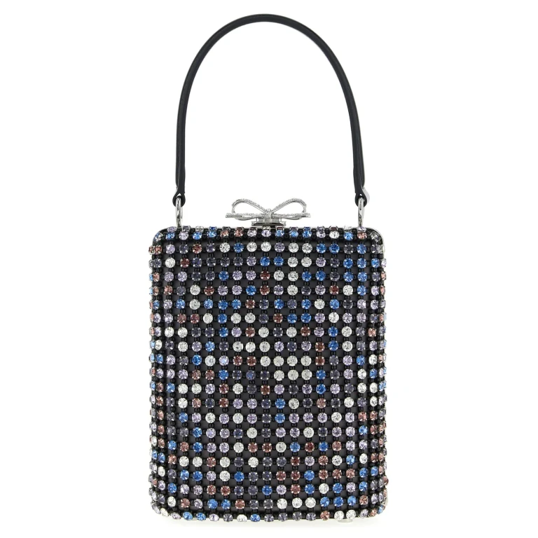 self-portrait multi Crystal Chainmail Mini Handbag