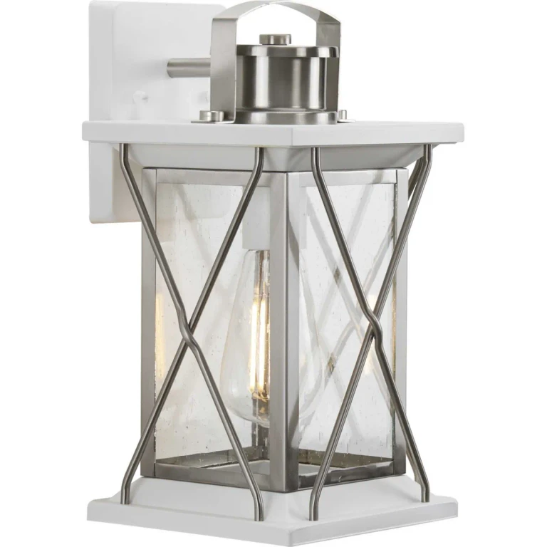 Stainless Steel One Light Wall Lantern from the Barlowe Collection