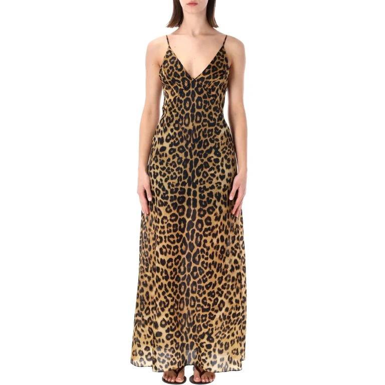 Alberta Ferretti Leopard-print Organza Maxi Dress