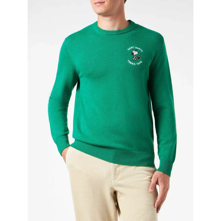 MC2 Saint Barth Heron Green Snoopy Tennis Sweater Special Edition