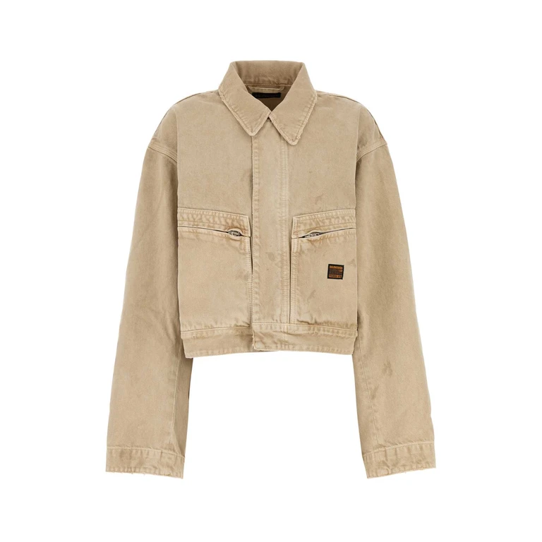 Balenciaga Beige Denim Jacket Exterior: Cotton Giubbini - Women