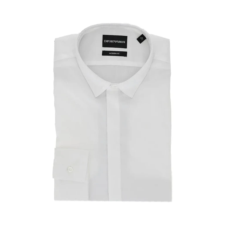 EMPORIO ARMANI Stretch twill shirt Man 42