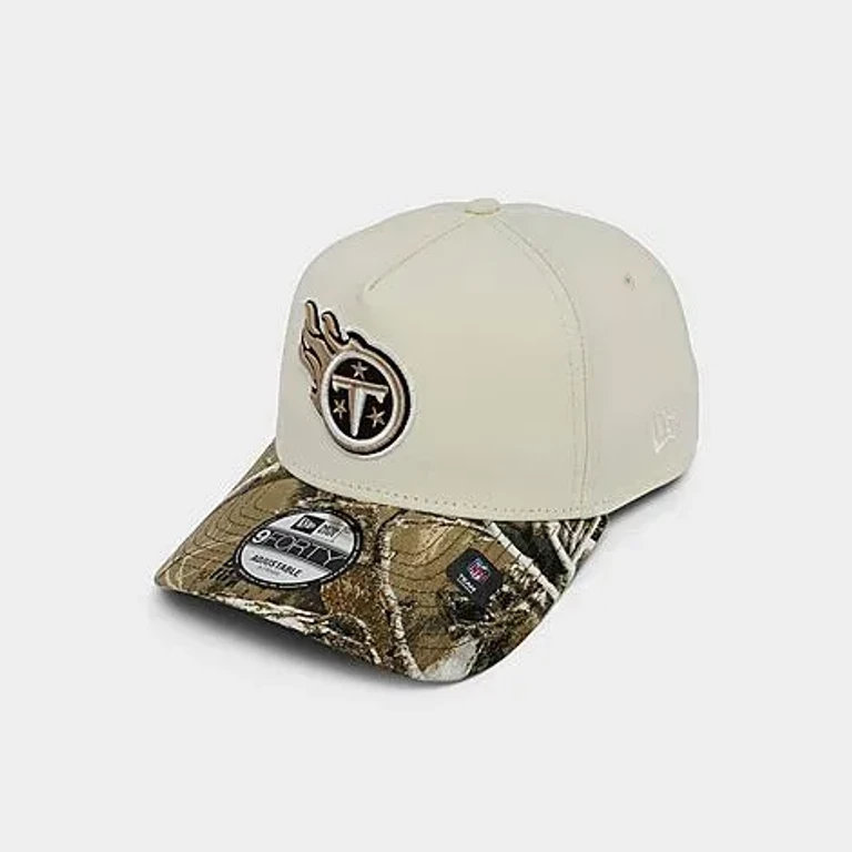 New Era Tennessee Titans NFL 9FORTY Snapback Hat in Chrome/Real Tree