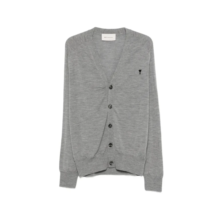 Ami Paris Button V-neck Cardigan