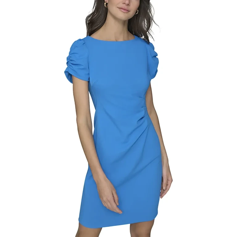 Karl Lagerfeld Paris Ruched Sleeve Sheath Dress