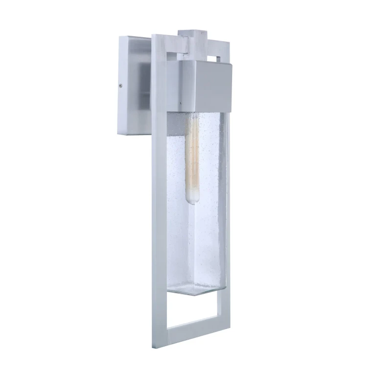 Satin Aluminum One Light Outdoor Wall Mount from the Perimeter Collection