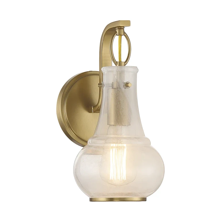 Warm Brass One Light Wall Sconce from the Adams Collection