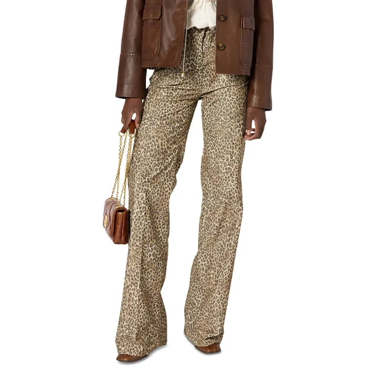 Gerard Darel Anna Leopard Flared Pants