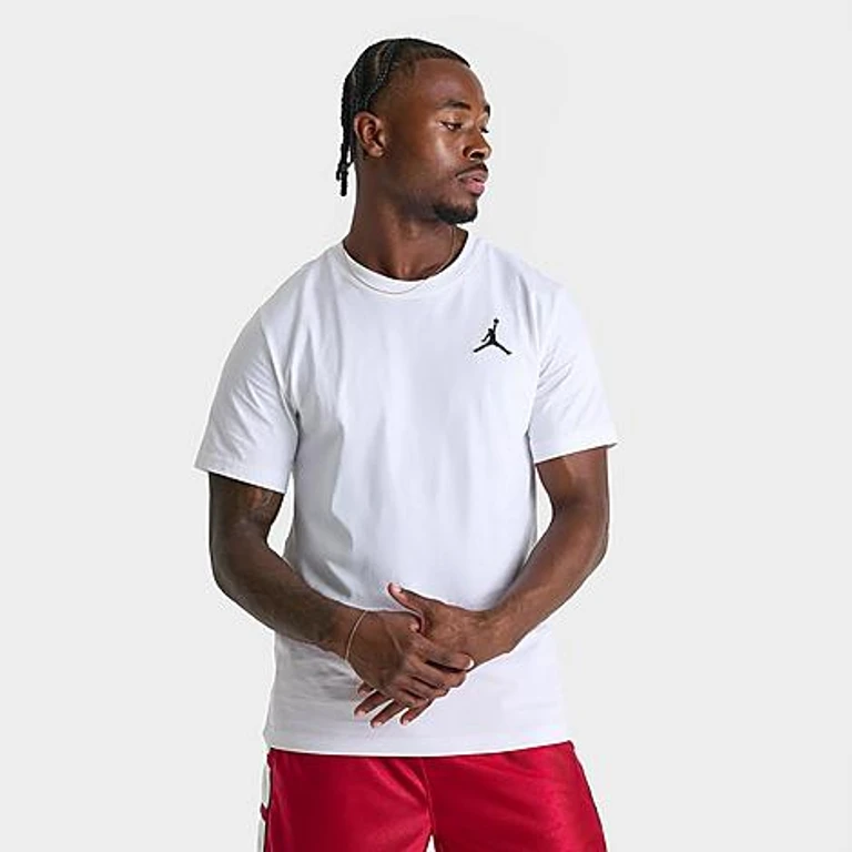 Jordan Men's Jumpman Embroidered Logo T-Shirt in White/Black Size: Small