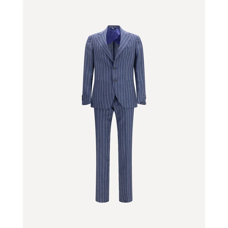 Single-breasted pinstripe Suit with patch pocket Male 52
