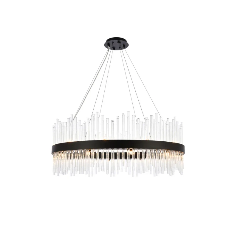 Black 20 Light Pendant from the Dallas Collection
