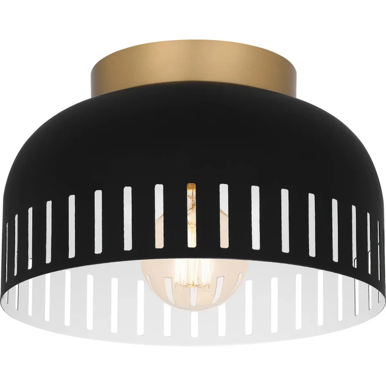 Matte Black One Light Flush Mount from the Quoizel Flush Mount Collection