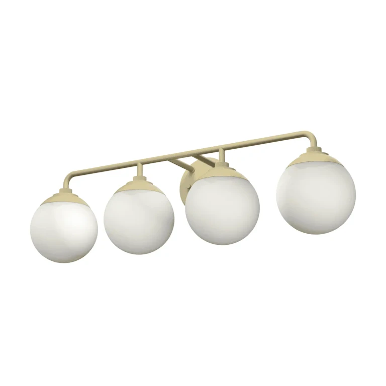 Modern Brass Four Light Vanity from the Hepburn Collection