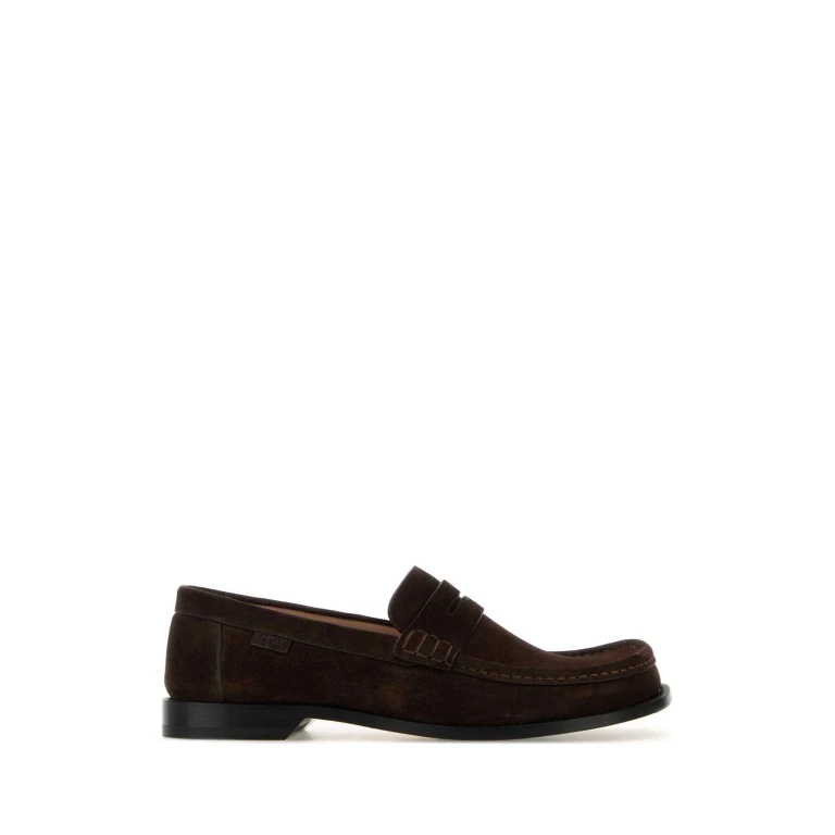 Loewe Dark Brown Suede Campo Loafers
