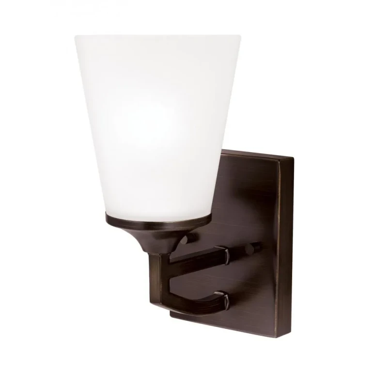 Bronze One Light Wall Bath Sconce from the Hanford Collection