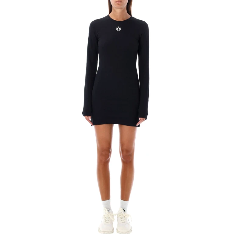 Marine Serre Kurzes Kleid - Schwarz