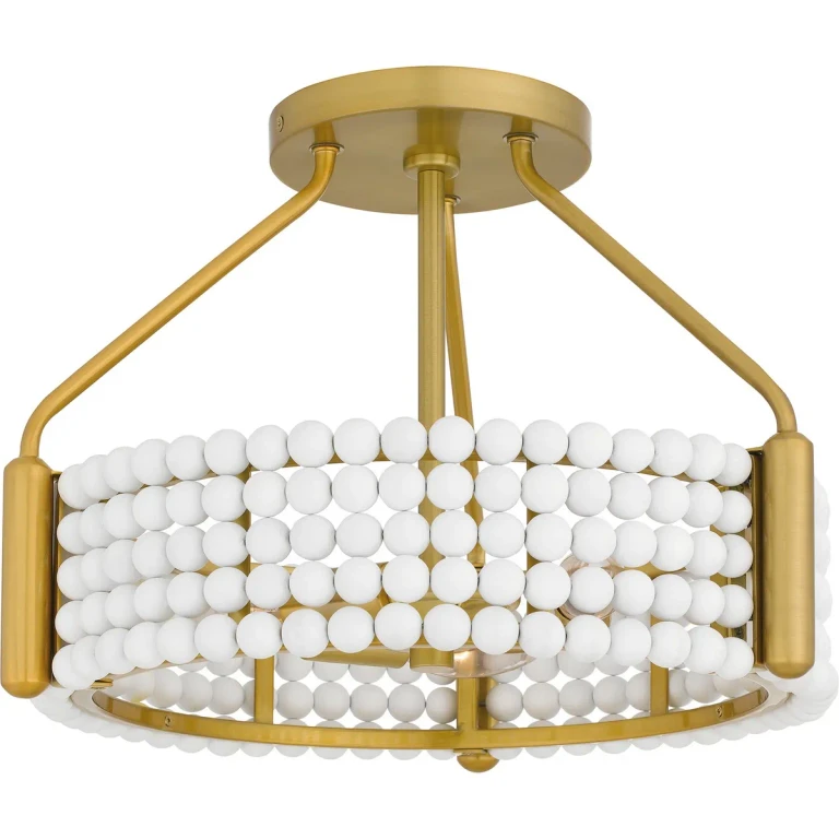 Brushed Gold Four Light Semi Flush Mount from the Molly Collection