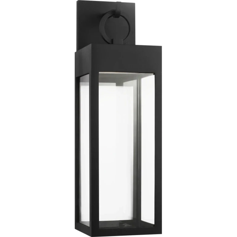 Textured Black Textured Black LED Wall Lantern from the Sesha Collection