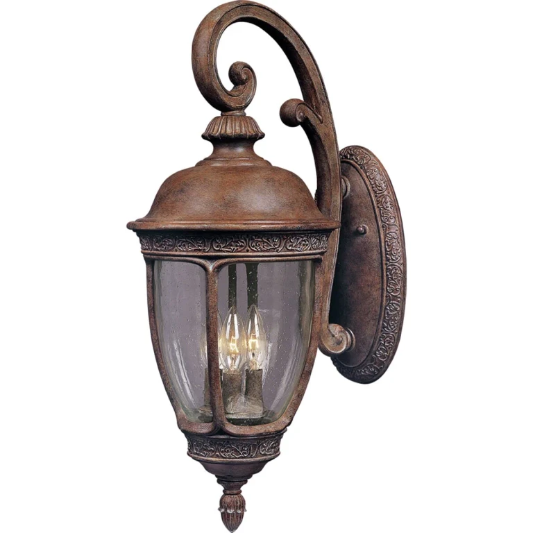 Knob Hill DC 3-Lt 33" Outdoor Wall Lt,Copper