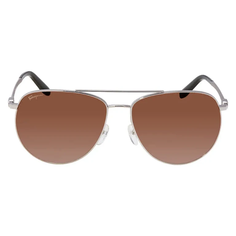 Ferragamo Brown Pilot Sunglasses SF157S 045 60