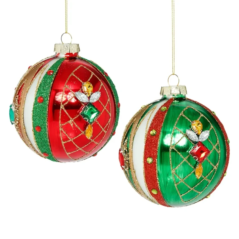 Mark Roberts Glass Jeweled Harlequin Ornament, Set of 6