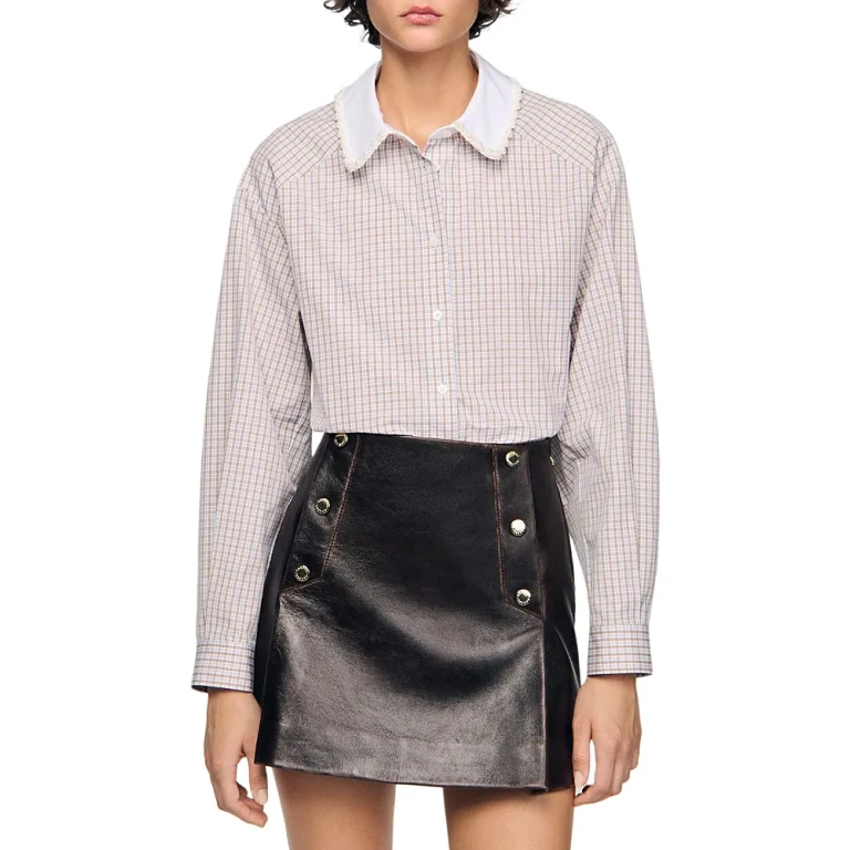 Sandro Orphee Flannel Blouse