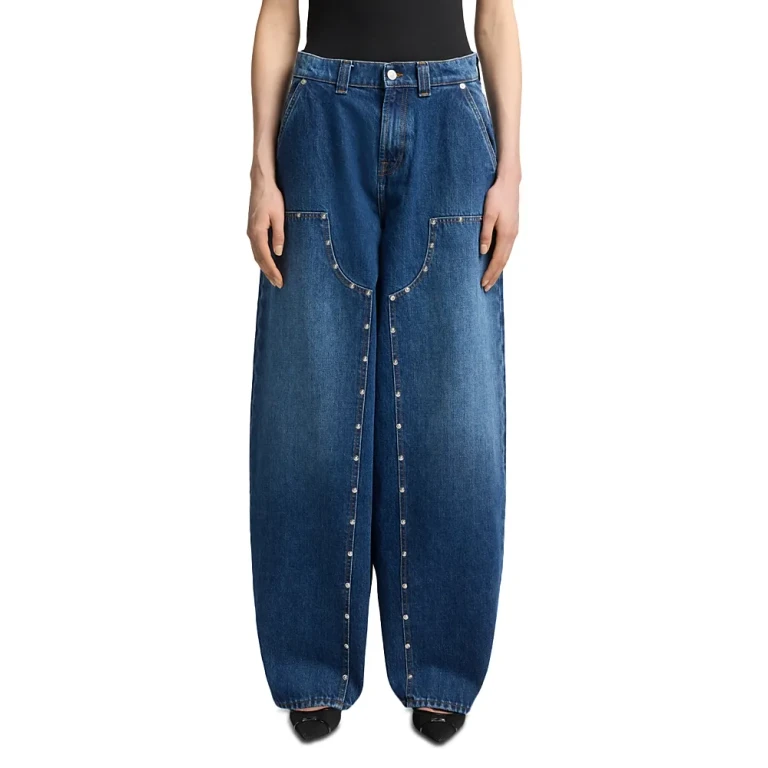 7 For All Mankind High Rise Balloon Fit Jeans in Le Blue