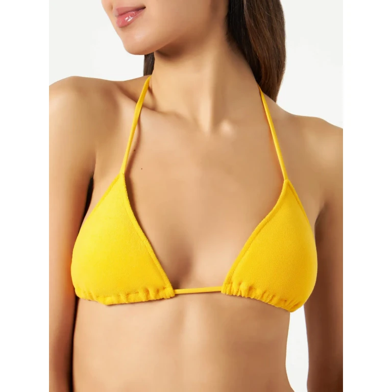 MC2 Saint Barth Yellow Leah Terry Triangle Bikini Top With Charms