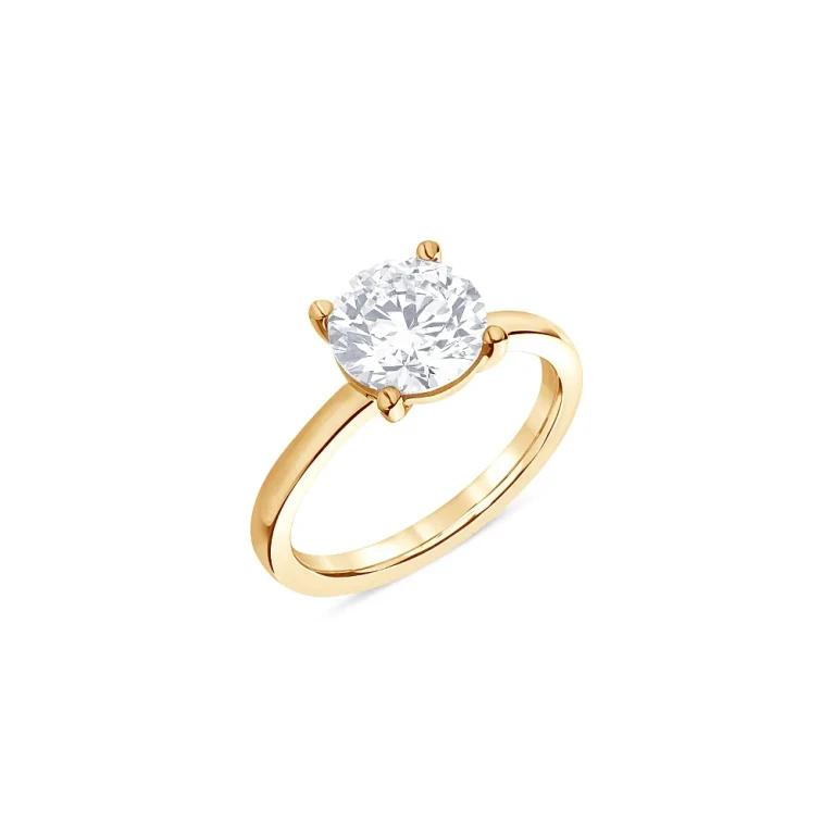 Certified Lab Grown Diamond Solitaire Engagement Ring in 18K Yellow Gold, 2.0 tcw