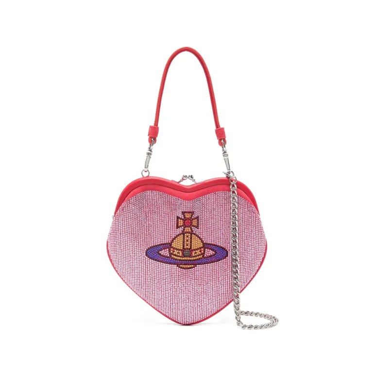 Borsa tote Vivienne Westwood Belle con cornice a cuore e hotfix