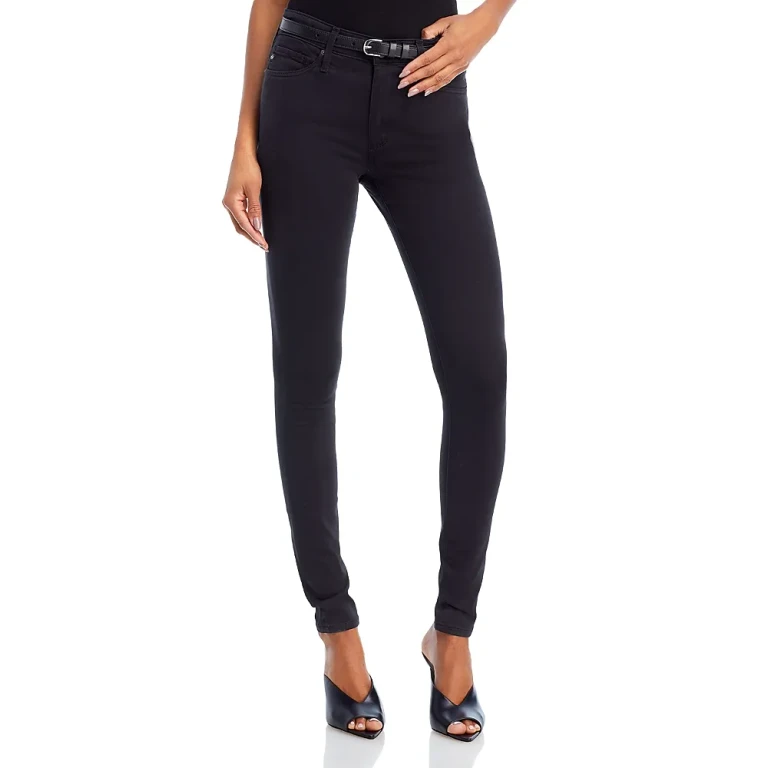 Ag Farrah High-Rise Sateen Skinny Jeans in Black