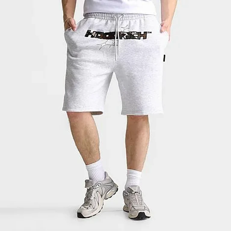 Hoodrich Men's Ryder Fleece Shorts in Grey Heather/Camo Size: Small