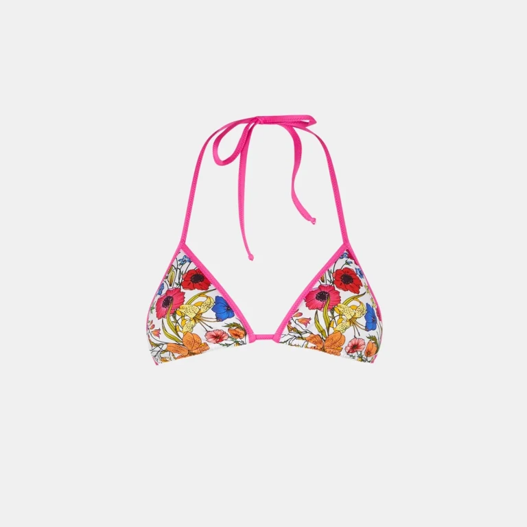 MC2 Saint Barth Leah Floral Print Triangle Bikini Top