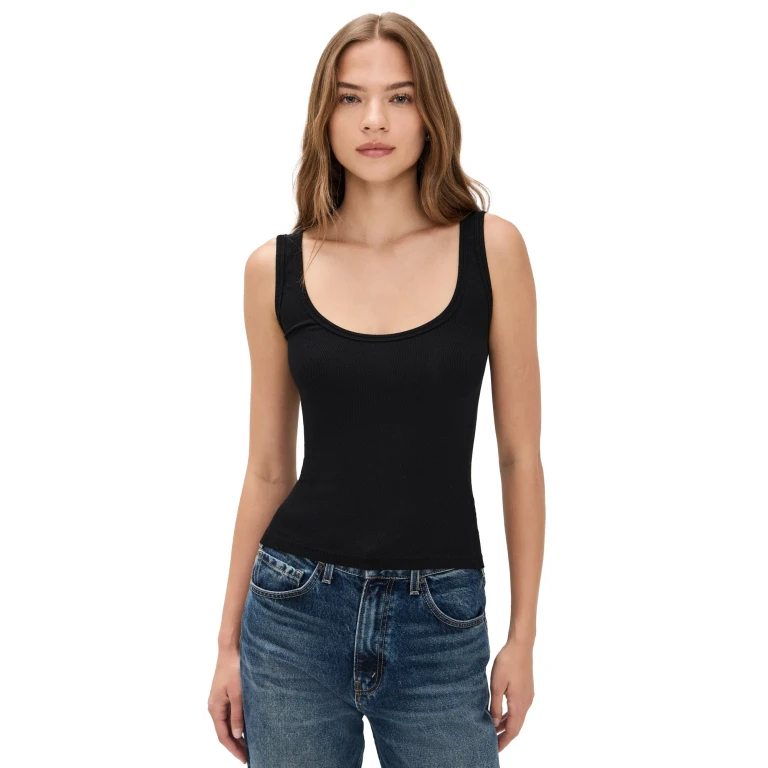 Cotton Citizen Verona Scoop Neck Tank Jet Black XS
