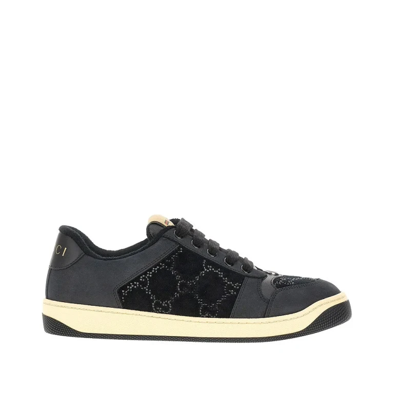 Gucci Screener Damen-Sneaker mit Strassbesatz