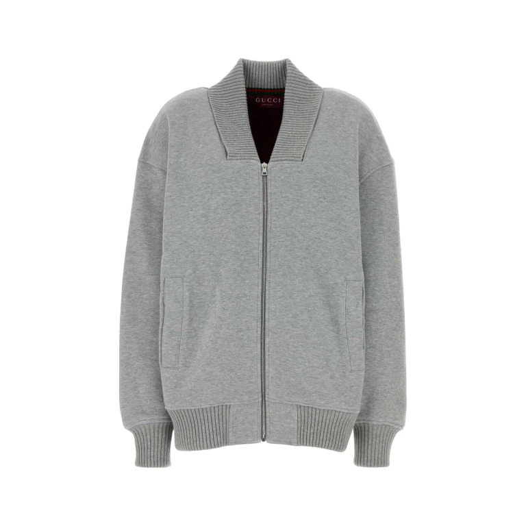 Gucci Grey Cotton Blend Bomber Jacket