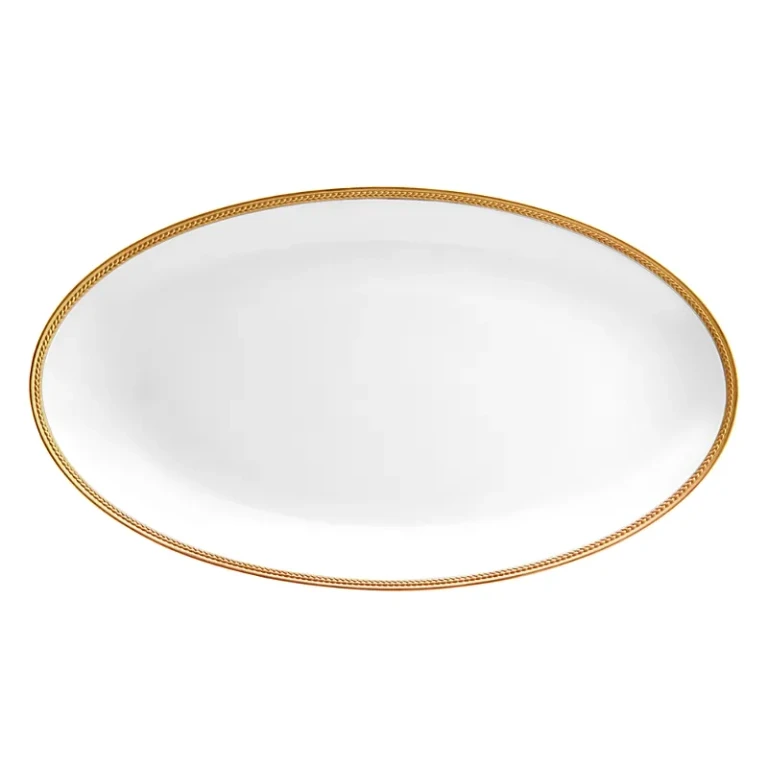 L'Objet Soie Tresse Gold Oval Platter, Large