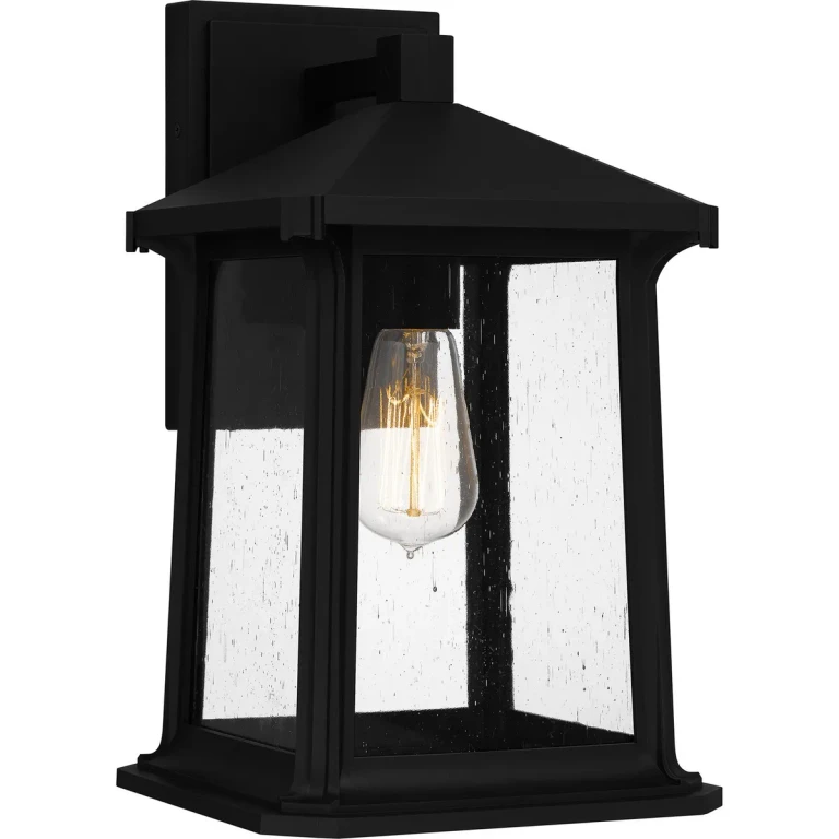 Satterfield 1-Light Outdoor Wall Mount in Matte Black