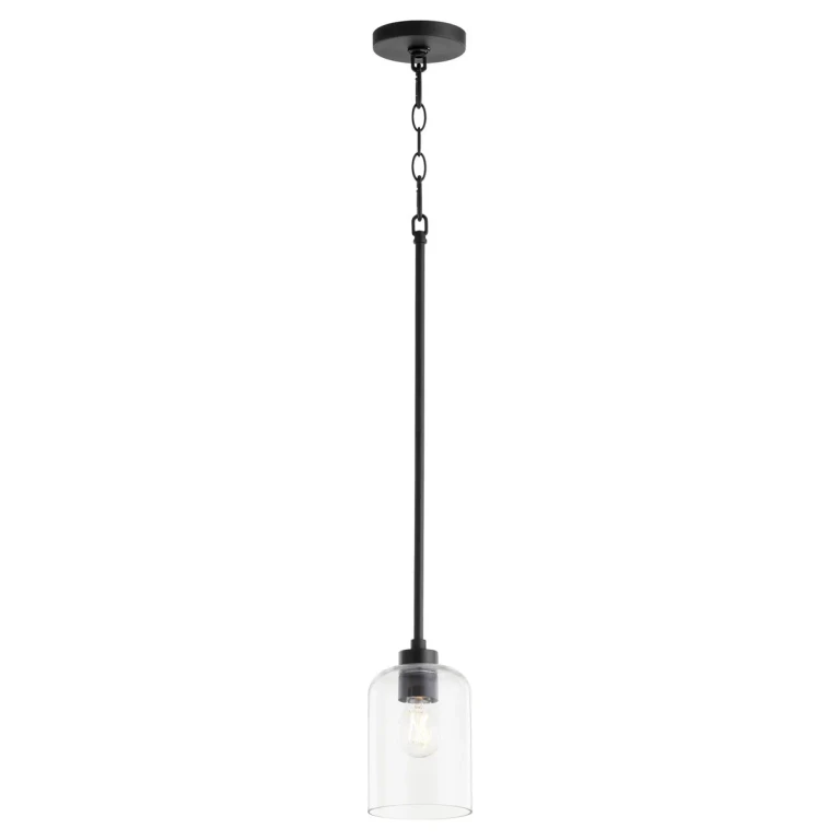 Matte Black One Light Pendant from the Tribute Collection