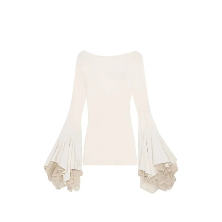 Blumarine Lace Flared-sleeve Mini Dress